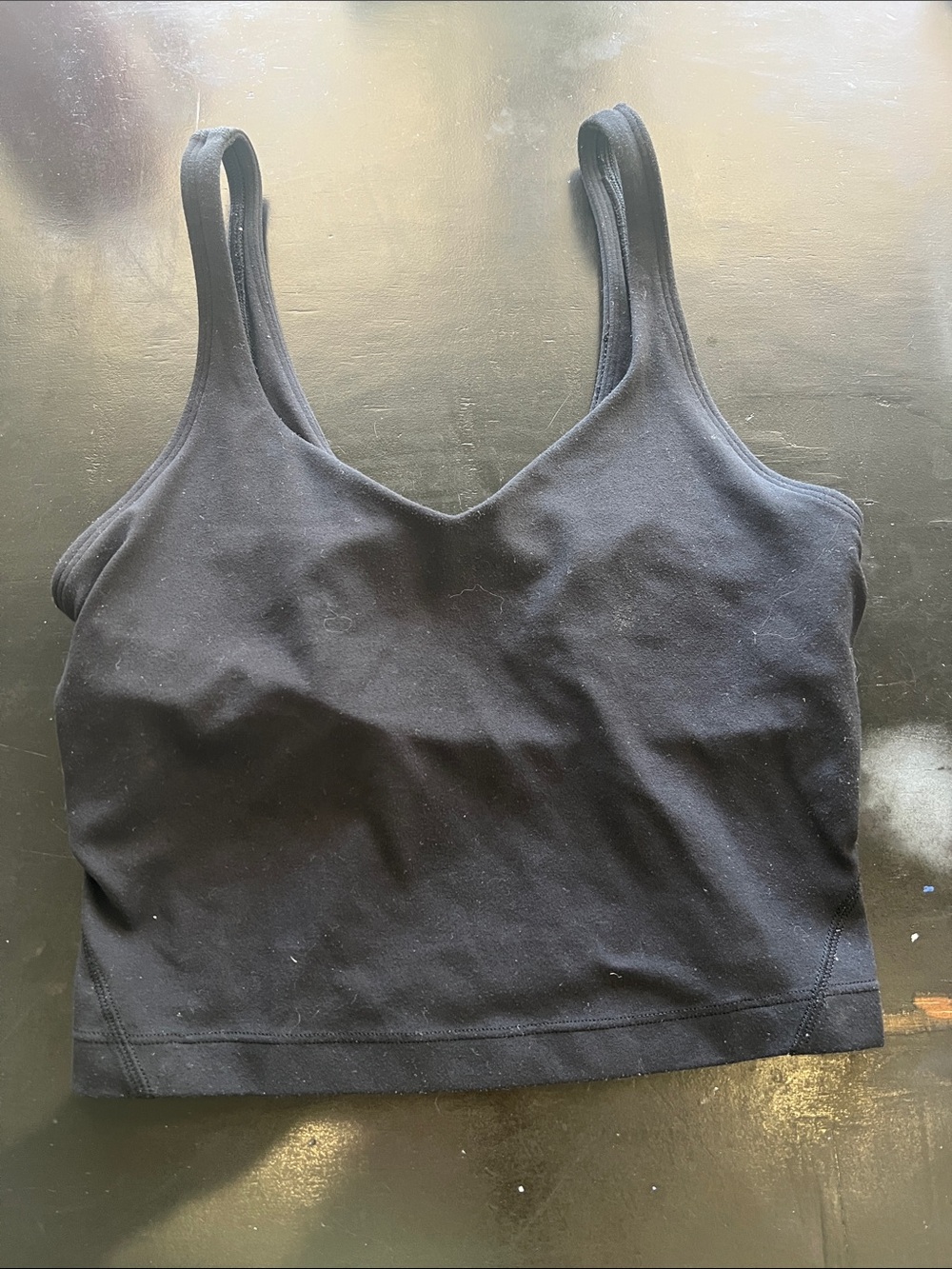 Black Cropped Lululemon align Tank Bralette.  Size 2.